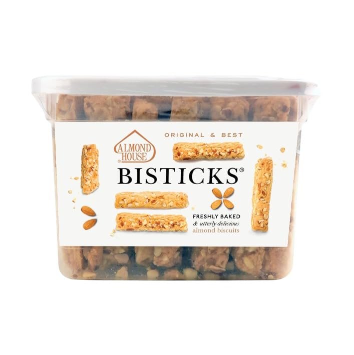 Almond House Bisticks- Signature Cookies | 100% Vegetarian, Low Sugar | Almond Biscotti | Almond Fingers | Biscuit sticks | Tea Time Snack | Ideal for Gifting | Ready To Eat | Pack of 250gm