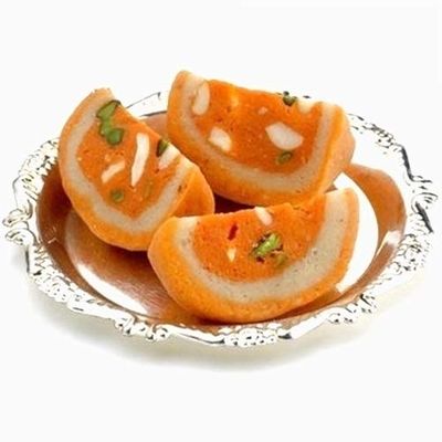 GHASITARAM'S Dryfruit Orange Melba Mithai, Diwali Sweets Gift Box, 400 gm