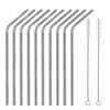 Expresso - New Set of 10 Reusable Stainless Steel Drinking Straws 10.5'' (10 Bend & 2 Cleaning Brushes)  BPA Free Metal, Thick, Long, Dishwasher Safe  for Smoothies, Tumblers, Travel & More view 1