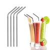 Expresso - New Set of 10 Reusable Stainless Steel Drinking Straws 10.5'' (10 Bend & 2 Cleaning Brushes)  BPA Free Metal, Thick, Long, Dishwasher Safe  for Smoothies, Tumblers, Travel & More view 2