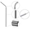 Expresso - New Set of 10 Reusable Stainless Steel Drinking Straws 10.5'' (10 Bend & 2 Cleaning Brushes)  BPA Free Metal, Thick, Long, Dishwasher Safe  for Smoothies, Tumblers, Travel & More view 3
