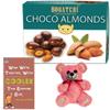 BOGATCHI Chocolate Coated Almonds, 200g + Bhai Dooj Gift Hamper for Sister Free Bhai Dooj Greeting Card + Teddy view 1