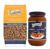 Gustora Combo Pack of Whole Wheat Fusilli Pasta 500g & Tomato Basil Sauce 400g I Rich in Protein & Fibre I Vegetarian I Zero cholesterol I No Trans-fat I No added Colour or Presevatives - 900G view 1