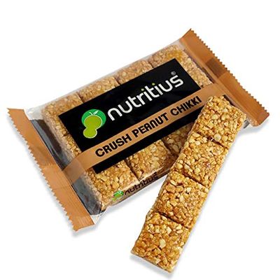 Nutritius Crush Peanut Chikki 120 grams (Pack Of 6) | Peanut Chikki | Desi Ghee | Gajak | Made With Jaggery | No Glucose Syrup | No Preservatives | Gluten Free | Indian Sweets | Gajak