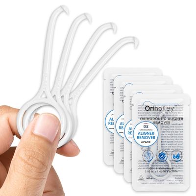 Clear Aligner Removal Tool by ORTHOKEY - Invisible Removable Braces - QTY 4 White
