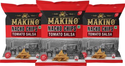 Makino - Nacho Chips Salsa Flavour 60 Gram | Tortilla | Healthy | Tasty Savoury Snack | Delicious Nacho Chips | Low Calorie - Pack of 3