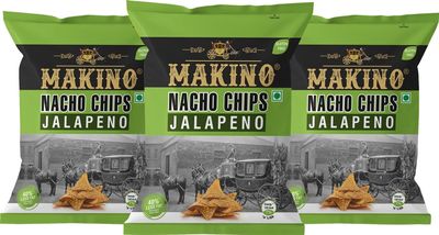 Makino - Nacho Chips Jalapeno Flavour 60 Gram | Tortilla | Healthy | Tasty Savoury Snack | Delicious Nacho Chips | Low Calorie - Pack of 3