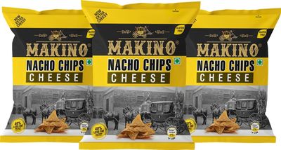 Makino - Nacho Chips Cheese Flavour 60 Gram | Tortilla | Healthy | Tasty Savoury Snack | Delicious Nacho Chips | Low Calorie - Pack of 3