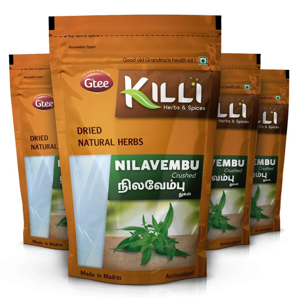 KILLI Nilavembu | Chirata | Kirayata | Andrographis paniculata | Kalmegh Crushed, 100g (Pack of 4)