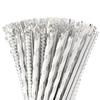 ALINK Biodegradable Silver Paper Straws Bulk, Pack of 100 Metallic Foil Striped/Wave/Dots Straws for Birthday, Wedding, Bridal/Baby Shower, Celebrations and Party Supplies: Silver view 1