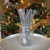 ALINK Biodegradable Silver Paper Straws Bulk, Pack of 100 Metallic Foil Striped/Wave/Dots Straws for Birthday, Wedding, Bridal/Baby Shower, Celebrations and Party Supplies: Silver view 3