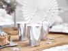 ALINK Biodegradable Silver Paper Straws Bulk, Pack of 100 Metallic Foil Striped/Wave/Dots Straws for Birthday, Wedding, Bridal/Baby Shower, Celebrations and Party Supplies: Silver view 4