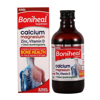 AIMIL Boniheal Syrup - 200ml (Pack of 1) | Ayurvedic Syrup for Good Bone Health | Calcium, Vitamin D, Magnesium, Zinc, Herbs and more