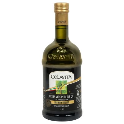 Colavita Extra Virgin Olive Oil (1L) | MATURE ITALIAN (less than 12 months old) | Cold Pressed Oil from Italian grown Olives | Timeless Bottle Pack