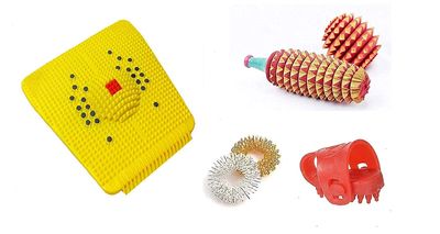 ACi Acupressure 5 Product Kit With Power mat Iv 2000 Sujok Ring Acu Tumb Pad Acu Wooden Karela with Acupressure Boll