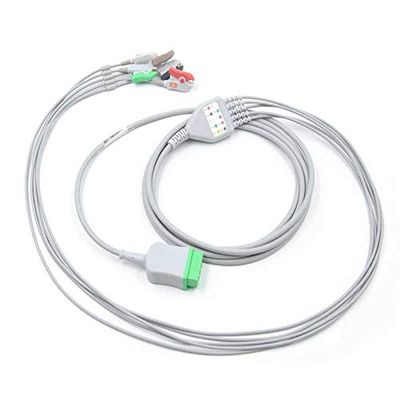 5 Lead ECG Cable Compatible with GE(GE Dash,GEB20,B560,Ge-Dash-2500,M-Prestn-01,B40,B650,Vivit11Pin)-11Pin- Clip Type.