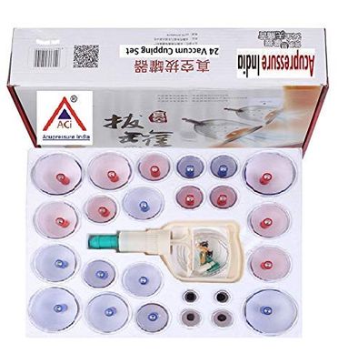 ACi Acupressure Health Care India Vacuum Cupping Therapy Traditional Chinese Medicine (Multi) -24 Cups Set