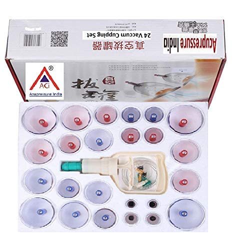 ACi Acupressure Health Care India Vacuum Cupping Therapy Traditional Chinese Medicine (Multi) -24 Cups Set