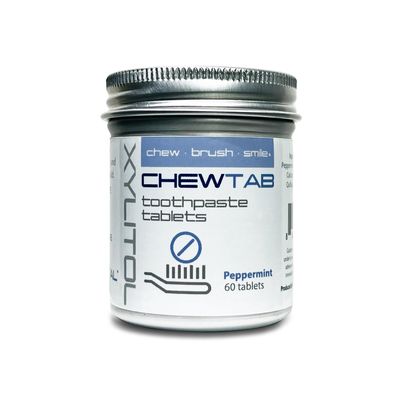 Chewtab Toothpaste Tablets, Peppermint, Zero Waste Refillable Eco Friendly