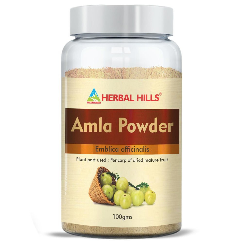 Herbal Hills Amla Powder, (100 gm Pack) | Supports Skin Glow, Hair Strength & Immunity Boost | Amla Churna For Natural Beauty & Wellness with Indian Gooseberry Fruit Pack of 5