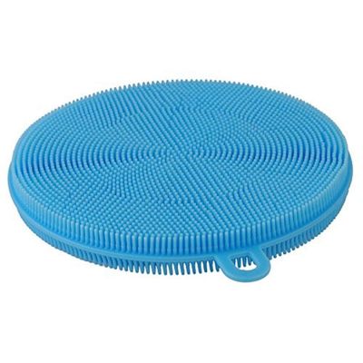 kytaste Silicone Washing Sponge Antibacterial Silicone Dish Scrubber Fruit and Vegetable Washing Brush Round Scrubber Pad Multipurpose Silicone Dishwashing Tools for Kitchen(2 psc)