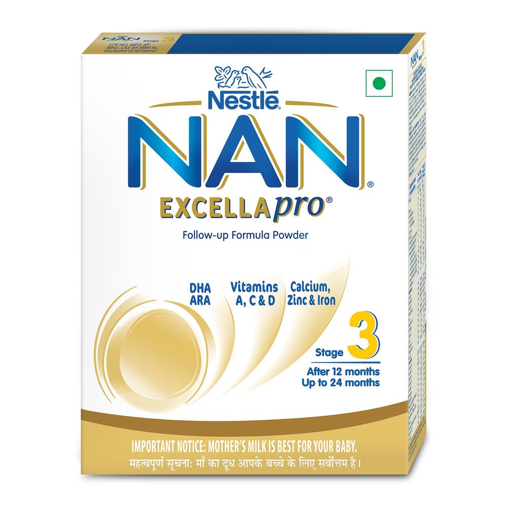 Nestl NAN EXCELLAPRO Nan Stage 3 Follow-Up Formula Milk Powder For Babies, 12-24 months, With DHA, ARA, 400g Pouch in Box