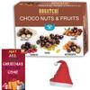 BOGATCHI Christmas Rich Dry Fruit Collection Gift , Chocolate Coated Assorted Nuts and Fruits, 100g + Free Chirstmas Greeting Card + Free X-mas Gift view 1