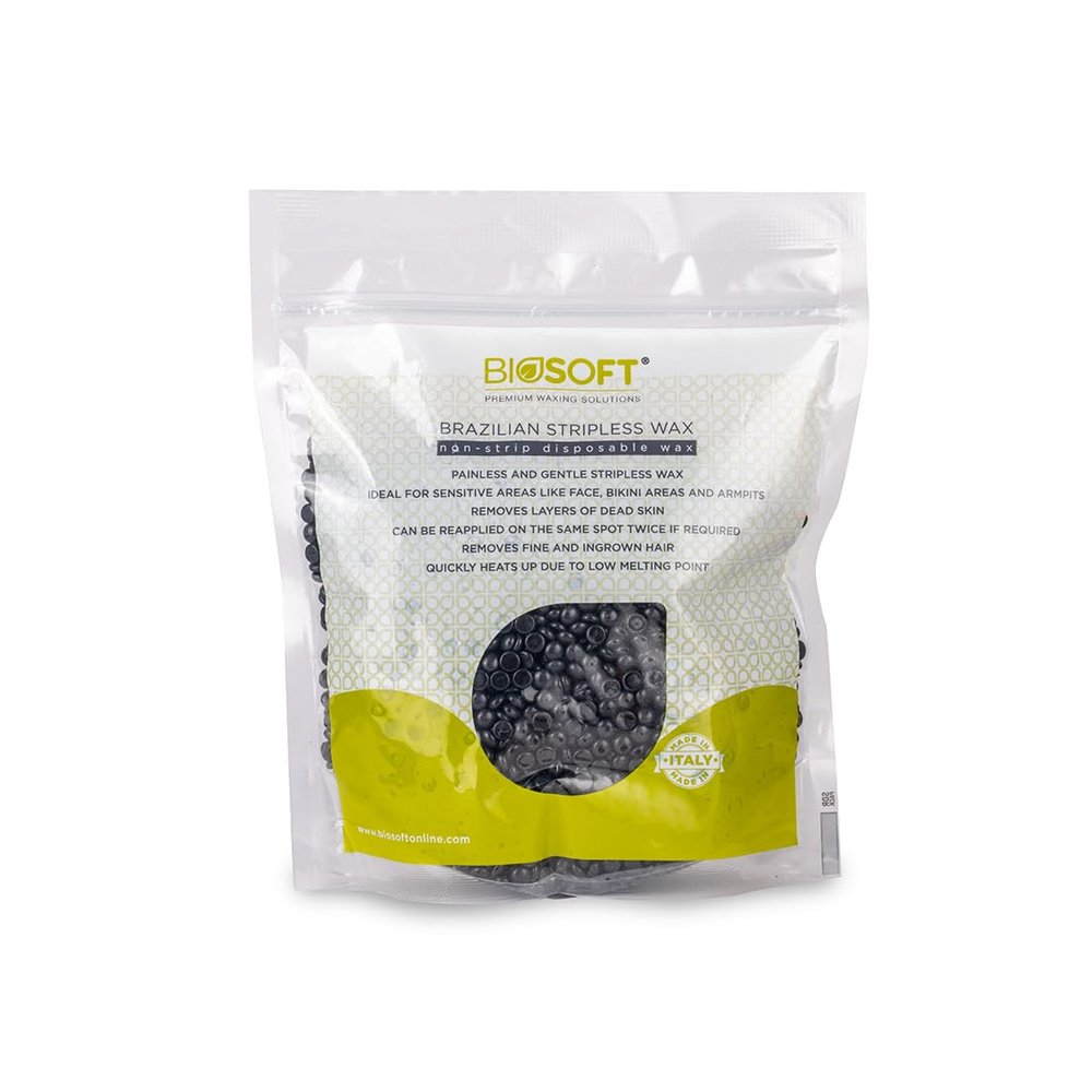 Biosoft Charcol Stripless Wax (500g) Infused With Charcoal & Ideal For Oily Skin.