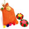 Ghasitaram Gifts Diwali Gifts Sweets Sugarfree Figs and Dates Bites Jute Pouch with 2 T-Lites|Sugar Free Sweets|Diabetic Friendly|Diwali Sugar Free Sweets Box view 1