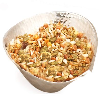 Ghasitaram Gifts Mother's Day Gifts - Namkeens - Silver Aluminium Protein Mix Namkeen Bowl |Diwali,Holi,Valentine,Christmas,Birthday,Anniversary,Gift for Her,Him,Mothers Day,Fathers Day|