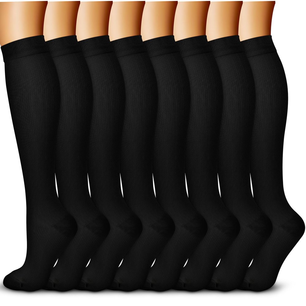 Copper Compression Socks (8 Pairs) for Women and Men - Best Medical, Nursing, Running, Athletic, Edema, Diabetic, Varicose Veins, Travel, Pregnancy & Maternity 15-20mmHg (Small/Medium, Multicolour 09)
