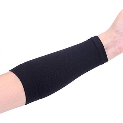 1Pcs Black/Skin Color Forearm Tattoo Cover Up Bands Compression Sleeves UV Protection (1Pcs, Black M)