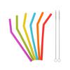 Reusable Silicone Straws for Toddlers & Kids - 6 pcs Flexible Short Drink 6.7" Straws for 6-12 oz Yeti/Rtic/Ozark Tumblers & 2 Cleaning Brushes - BPA Free, no Rubber Tast view 1