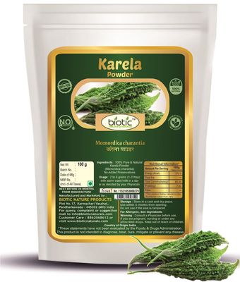 Biotic Organic Karela Powder Eating - Bitter Gourd Powder - Kakarakaya Powder - 100gm