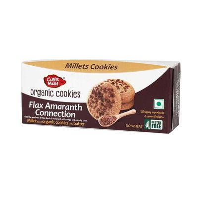 Caveman Organic Flax Amaranth Connection Cookies - (60g x 5Pcs) | Taste of Real Butter & Honey