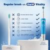 Oral-B Vitality Rechargeable Rotating Electric Toothbrush for Adults,2 Brushing Modes (Daily & Sensitive),2 Min Timer with Quadpacer,2 Year Warranty by,IPX7 Water Resistant,Round Brush Head (Blue,1) view 3
