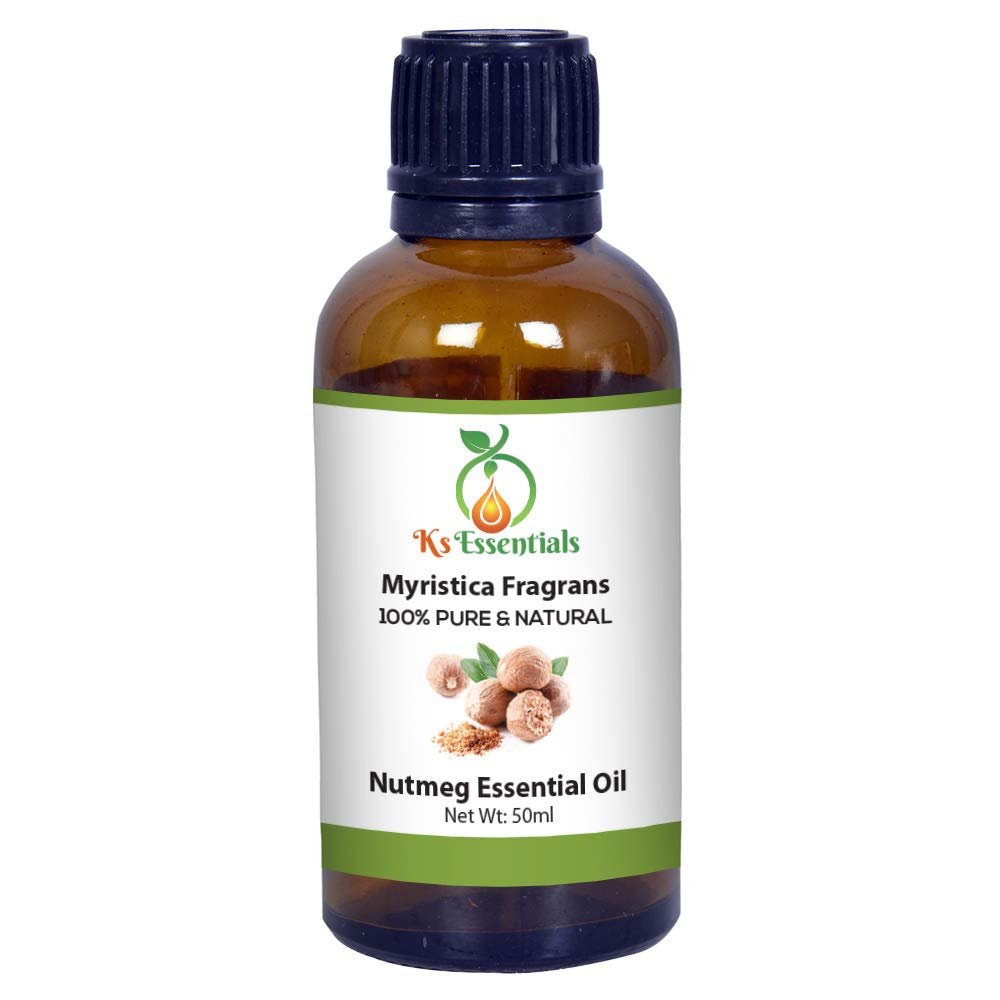 Ks Essentials 100% Pure Nutmeg Essential Oil (Myristica fragrans) Natural Therapeutic Grade 50ml