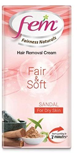 Fem Fairness Naturals Hair Removal Cream Fair and Soft Sandal for Dry Skin - 25 g