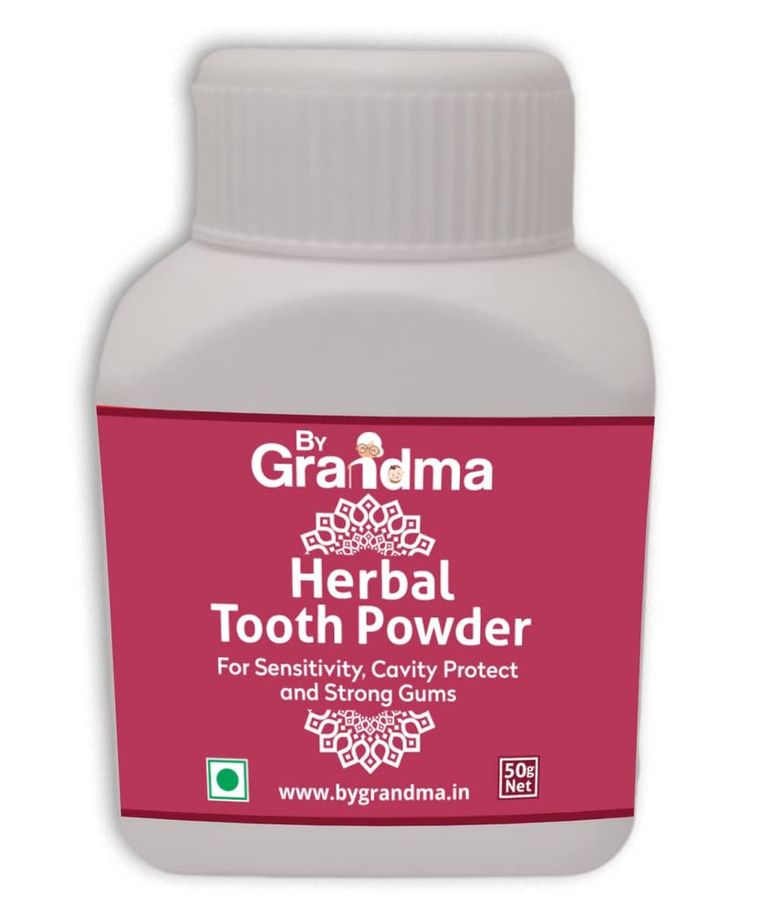 ByGrandma Sensitivity Relief And Herbal Tooth Powder | 100% Natural & Homemade - 60 Gm | Helps In Bad Breath, Sensitivity Problem, Tooth Decay (Pack of 1)