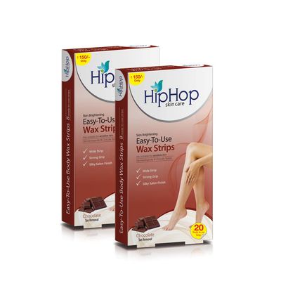 HipHop skin care Body Wax Strips with Argan Oil - 20 Strips (Pack of 2)