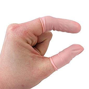 Aadvay Enterprises Pack of 20 Pcs Anti-Static ESD Safe Rubber Gloves Latex Fingertip Protective Disposable Finger Cots 4 Mil Thick - Pink