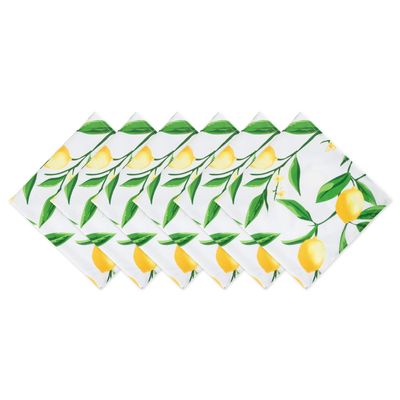 DII CAMZ11285 Cloth Napkins for Everyday Place Settings, Family Gatherings, BBQ's, Holiday Parties, Catering Events, Oversized & Stain Resistant for Indoor/Outdoor Use, Lemon Bliss