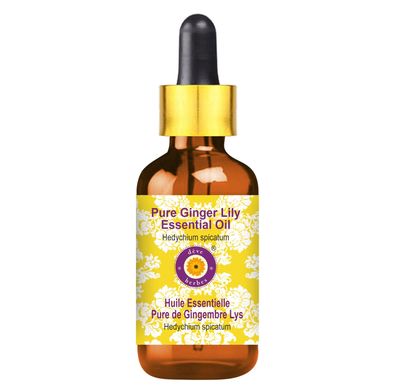 Deve Herbes Ginger Lily Essential Oil (Hedychium spicatum) with Glass Dropper Pure | Non-Sticky | Non-greasy | Lightweight | Men & Women | All Skin Types | Steam Distilled 30ml