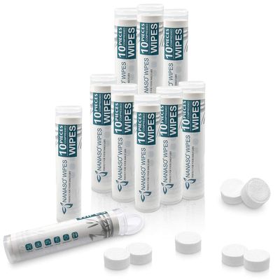 Compressed Wipes, Towels, or Compact Toilet Paper Tablets,for Travel, HomeOutdoor Activities (100 Pack with 10 Convenient Carrying Cases)