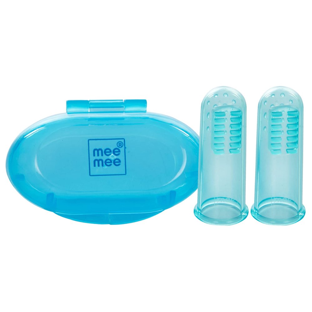 Mee Mee Unique Finger Brush (Blue) for Babies