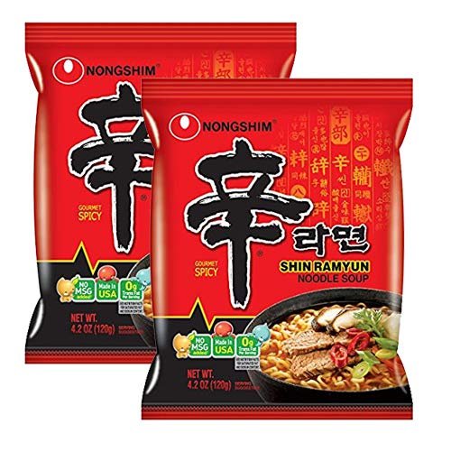 [ 2 Packs ] NongShim Shin Ramyun Noodle Soup, Gourmet Spicy, 4.2 Ounce