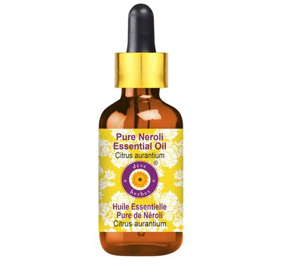Deve Herbes Neroli Essential Oil (Citrus aurantium) with Glass Dropper Pure | Non-Sticky | Non-greasy | Lightweight | Men & Women | All Skin Types | Steam Distilled 10ml
