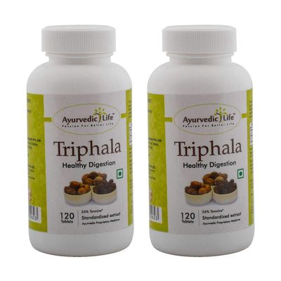 Ayurvedic Life Triphala Tablets 120 count Pack of 2, Natural