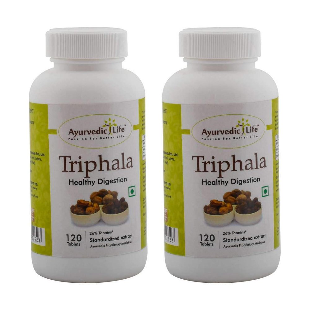 Ayurvedic Life Triphala Tablets 120 count Pack of 2, Natural