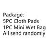 6Pcs Resuable Waterproof Menstrual Pad Sets Including 1Pc Mini Wet Bag and 5Pcs Regular Flow Menstrual Pads Mama Cloth Sanitary Napkins (Set 3, Heavy Flow Bamboo Charcoal) view 2